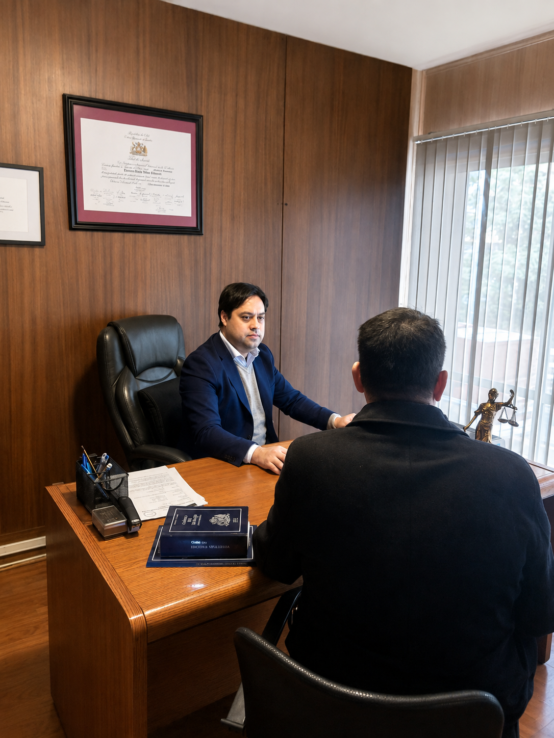 Abogado de ULaboral atendiendo a un cliente en la oficina